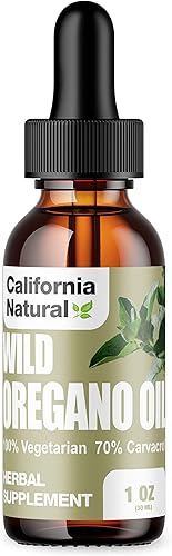 California Natural Botella de aceite de orégano silvestre de 1 onza para el sistema inmunológico y el apoyo digestivo - Promueve la salud intestinal