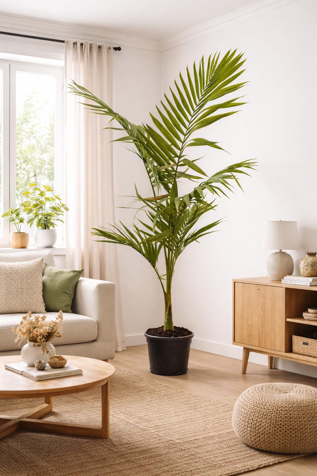 Alexandrapalme 160–200 cm – Archontophoenix alexandrae – Feuerpalme – Grünpflanze – Indoor & Wintergarten – Elegante Zimmerpalme mit 40–50 cm Stamm – Exotische Dekopflanze