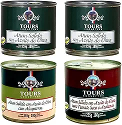 Atum em Lata Sólido Tours em Azeite, Tomate Seco e Alcaparras - 4 Un. - 255g cada