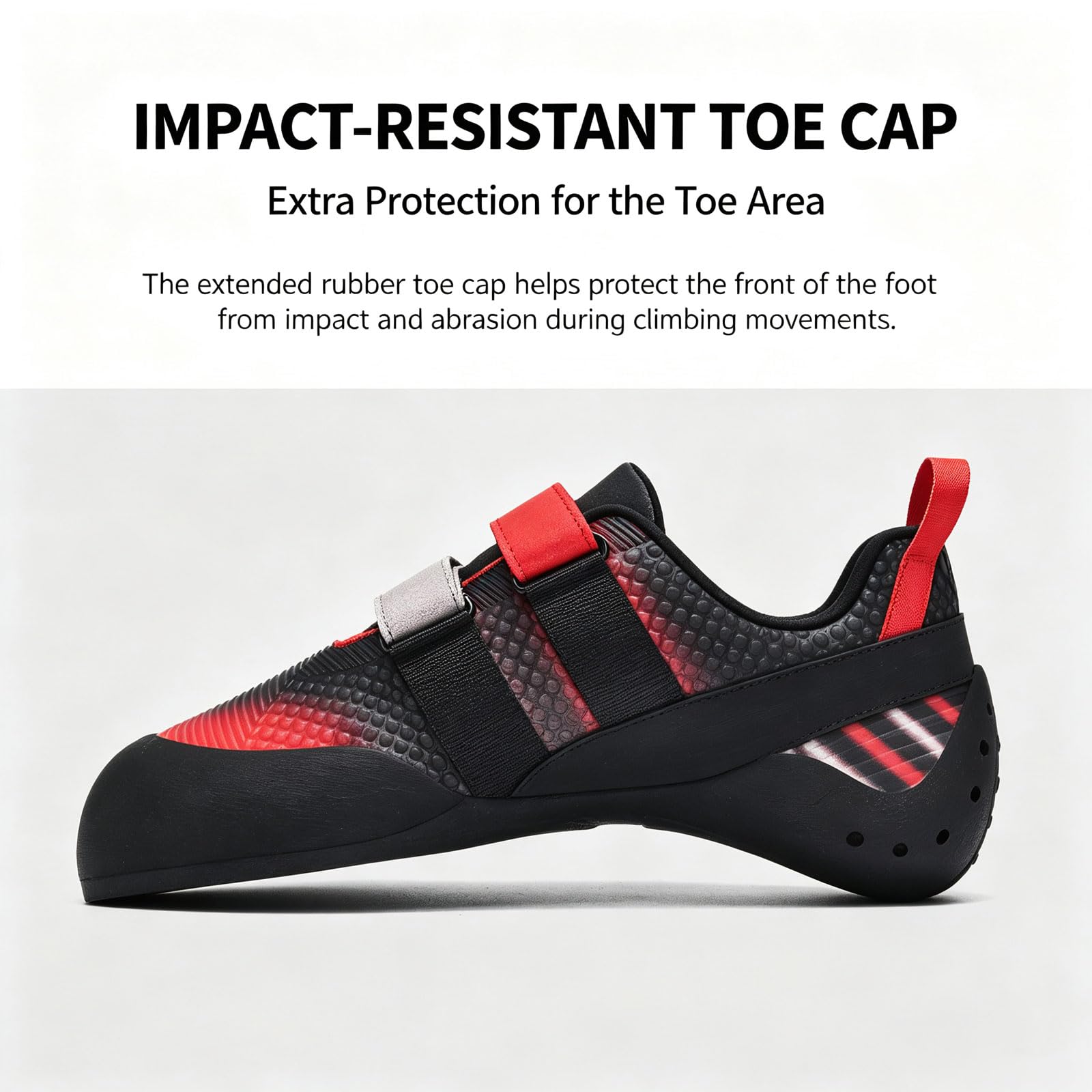 Zapatillas Entrenamiento Boulder Goma pegajosa Zapatos scalada Modelo slip-on Refuerzo en la puntera Pisar PrecisióN Los Puntos Tallas: 32-44 Con dos tiras adhesivas en Roca Profesionales