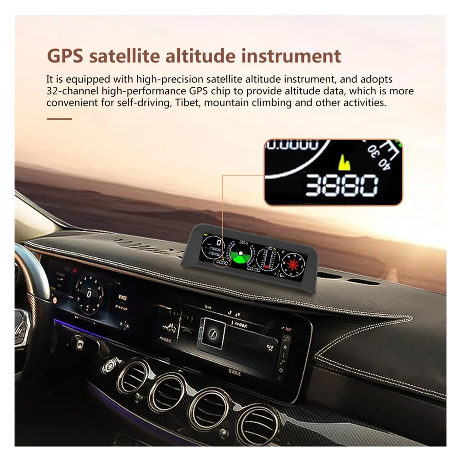 Velocímetro Digital GPS X90, Pantalla HUD Head Up MPH KM/H, Inclinómetro, Transportador, Brújula, Latitud, Longitud, Medidor De Altitud para todos los vehículos