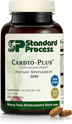 Standard Process Inc. Cardio-Plus - Antioxidant Support - Heart Health, Circulation & Blood Flow Supplement with Vitamin B6, Niacin & Riboflavin - Energy Metabolism Supplement - 330 Tablets