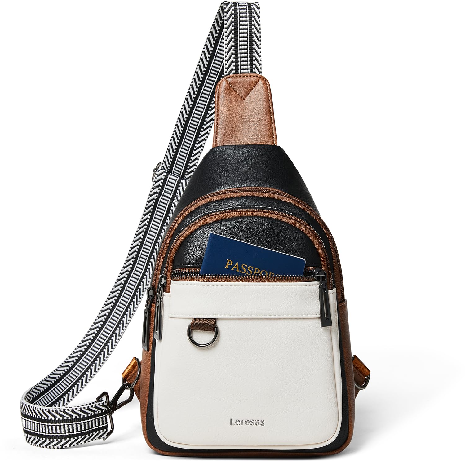 Leresas 7L Sling Bag for Women Men Vegan Leather Crossbody Bags Fanny Pack Purse Backpack Over Shoulder Bag Travel Anti Theft