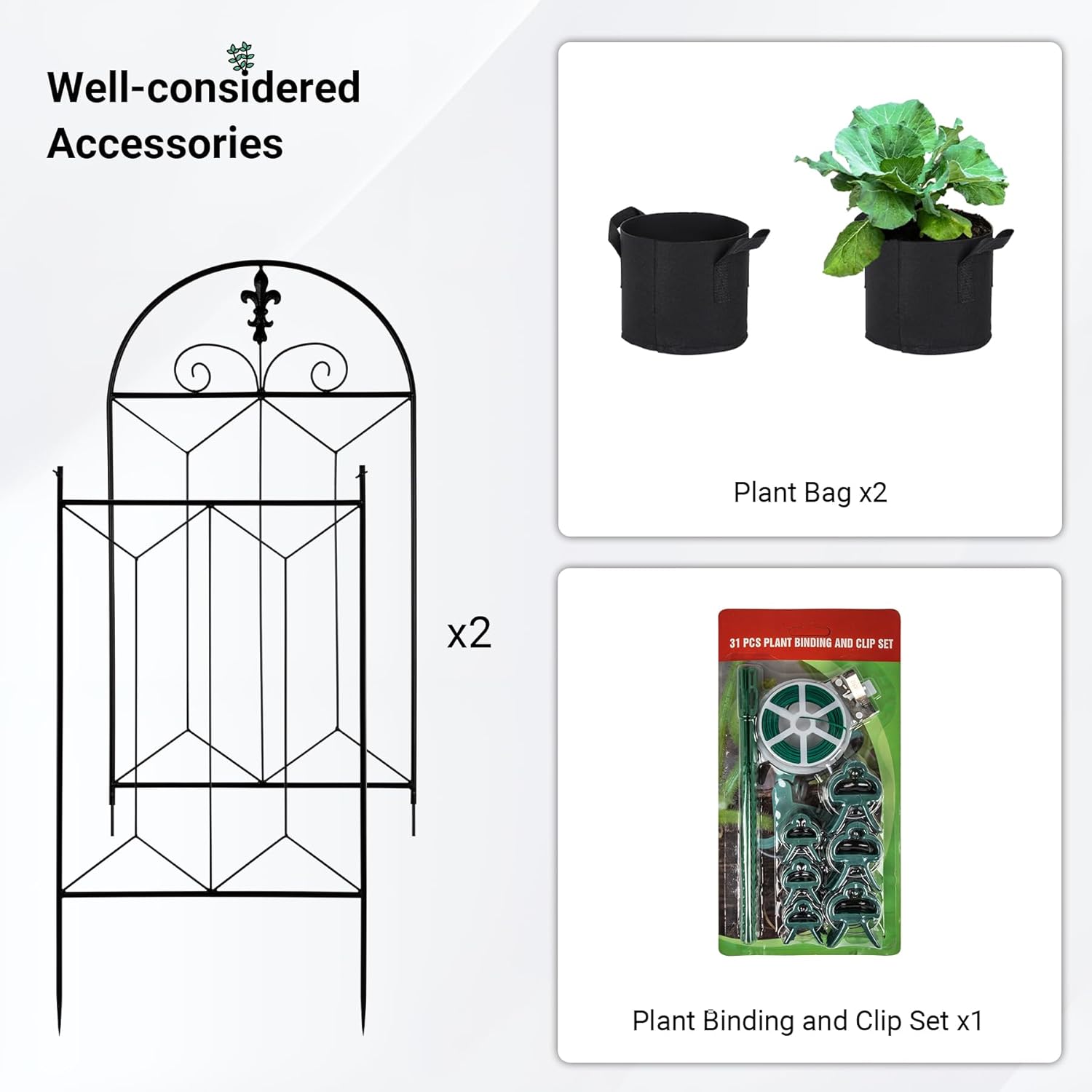 Metal Trellis Outdoor 70.8" x 19.5" - 2 Pack, Trellis for Climbing Plants Outdoor, Rustproof Metal Garden Trellis for Vine Cucumbers, Vegetables, Flower Support