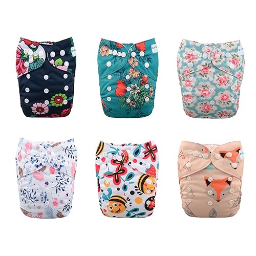 Miniatura 2 de Pañales de tela reutilizables ajustables 6 piezas más 6 plantillas