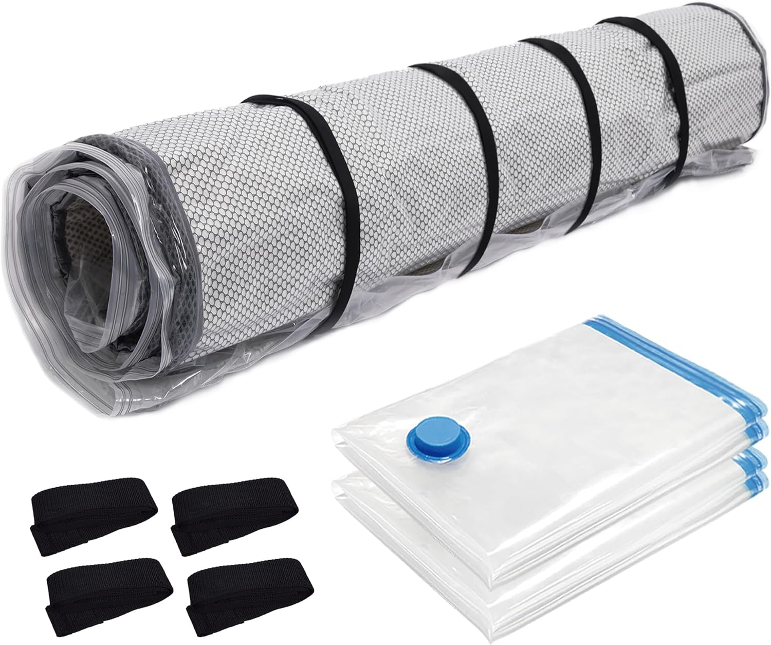 Queen/Full/FullXL Foam Mattress Vacuum Bag and 2 Jumbo