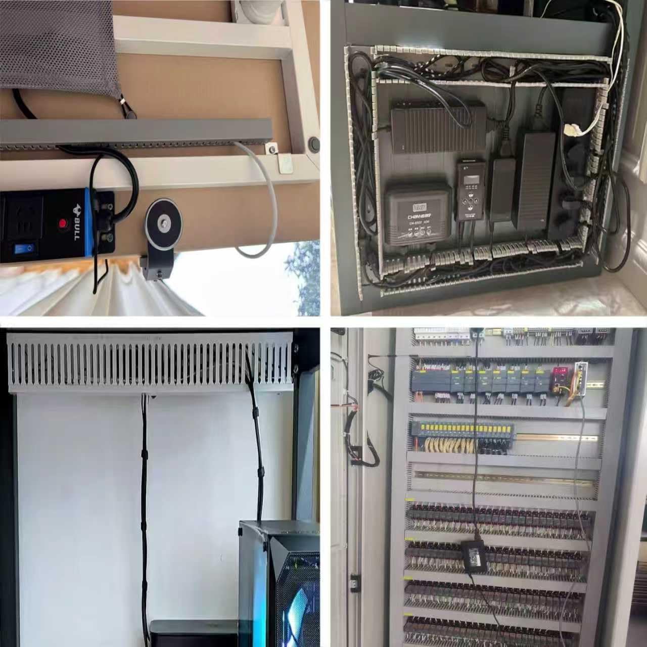 Zuschneidbarer offener Schlitz-Drahtk, Kabel-Concealer-Organizer mit Abdeckung, Drahtkanalschlitz, Verdrahtungslaufbahn für industrielles Kabelmanagement unter dem Schreibtisch