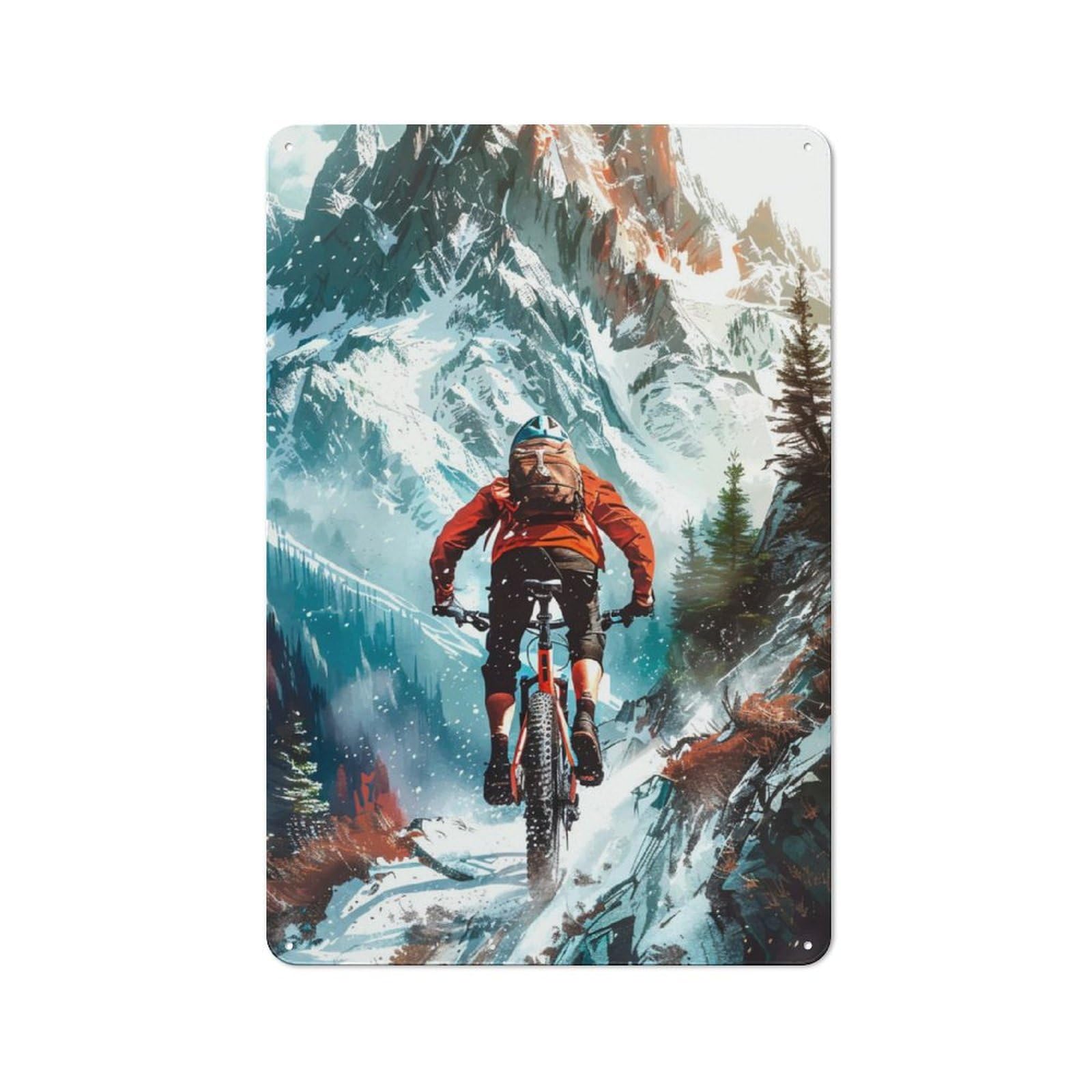 Junmoney Mountain Biking Adventure Vintage Metal Wall Sign 30X20cm For Garage Or Workshop, For Metal Sign Collectors, For Garage And Workshop Walls