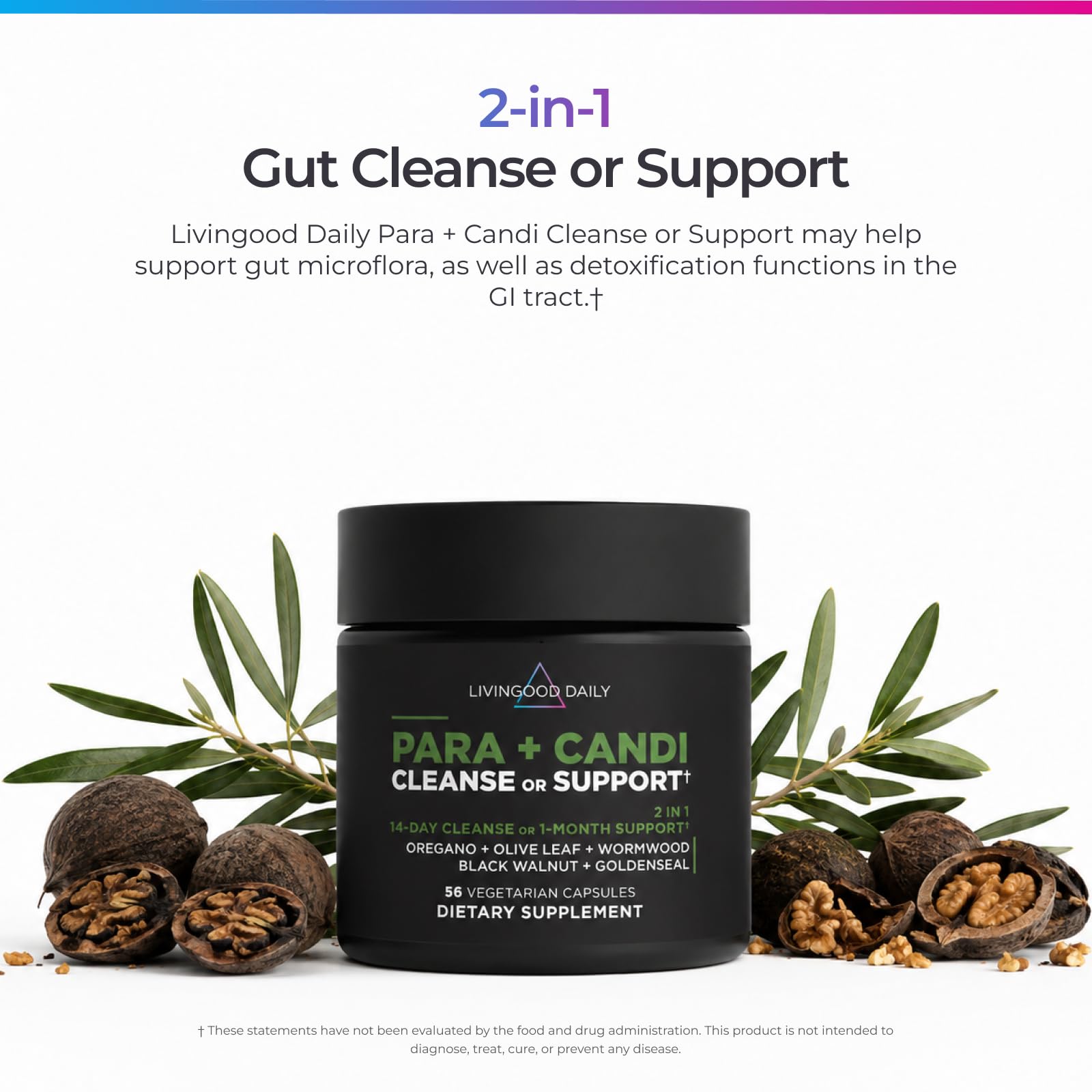 Livingood Daily Para + Candida Support Supplement, 14 Day Detox Cleanse — Amazon image 3