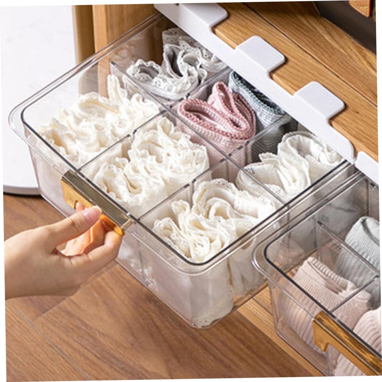 Sockenorganizer Schublade mit Mehreren Fächern aus Pet Transparent