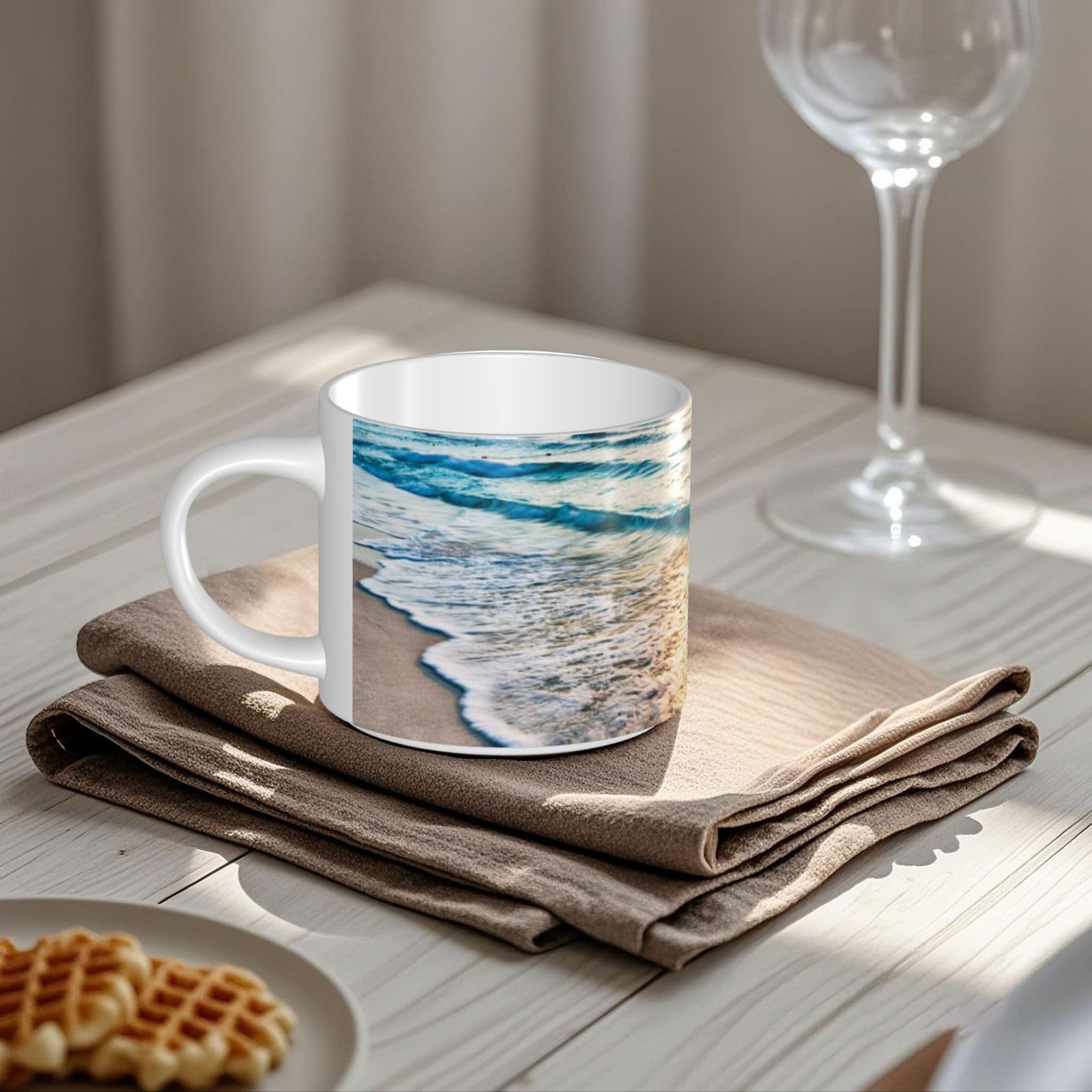Ocean Sunrise drukowane kubki ceramiczne o dużej pojemności kubek do kawy