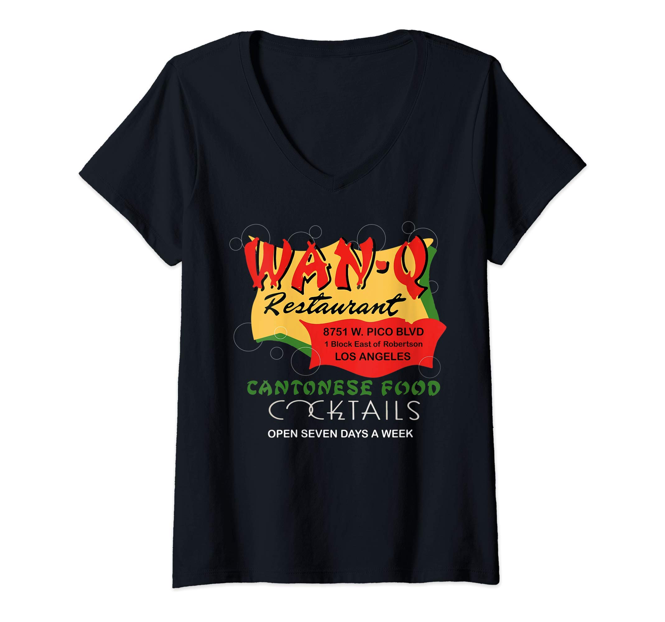 Womens Wan-Q Matchbook Vintage Restaurant Matchbook Reproduction V-Neck T-Shirt