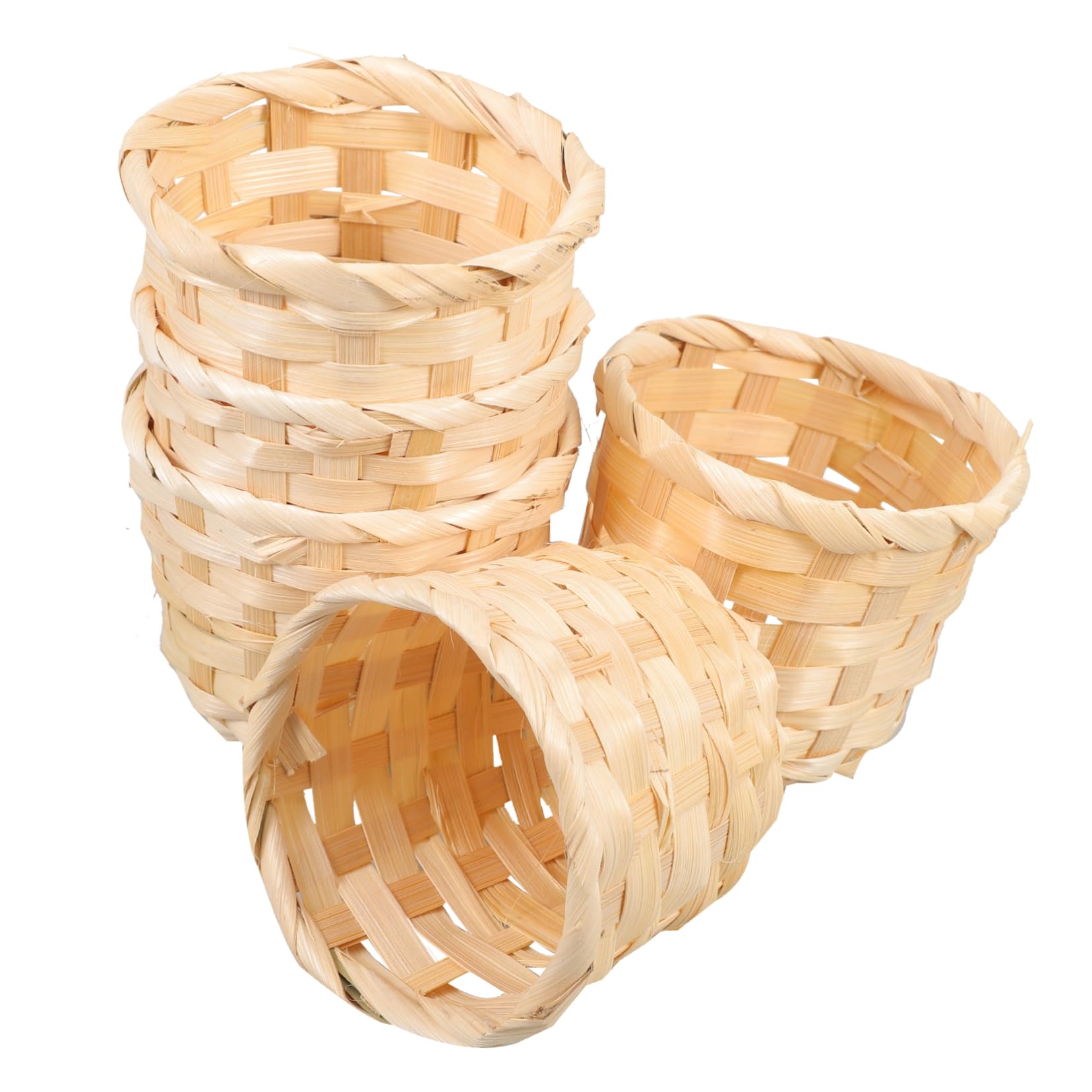 SOLUSTRE Bamboo Woven Baskets Set 5pcs Small Baskets for Home Fruit Storage Decorative