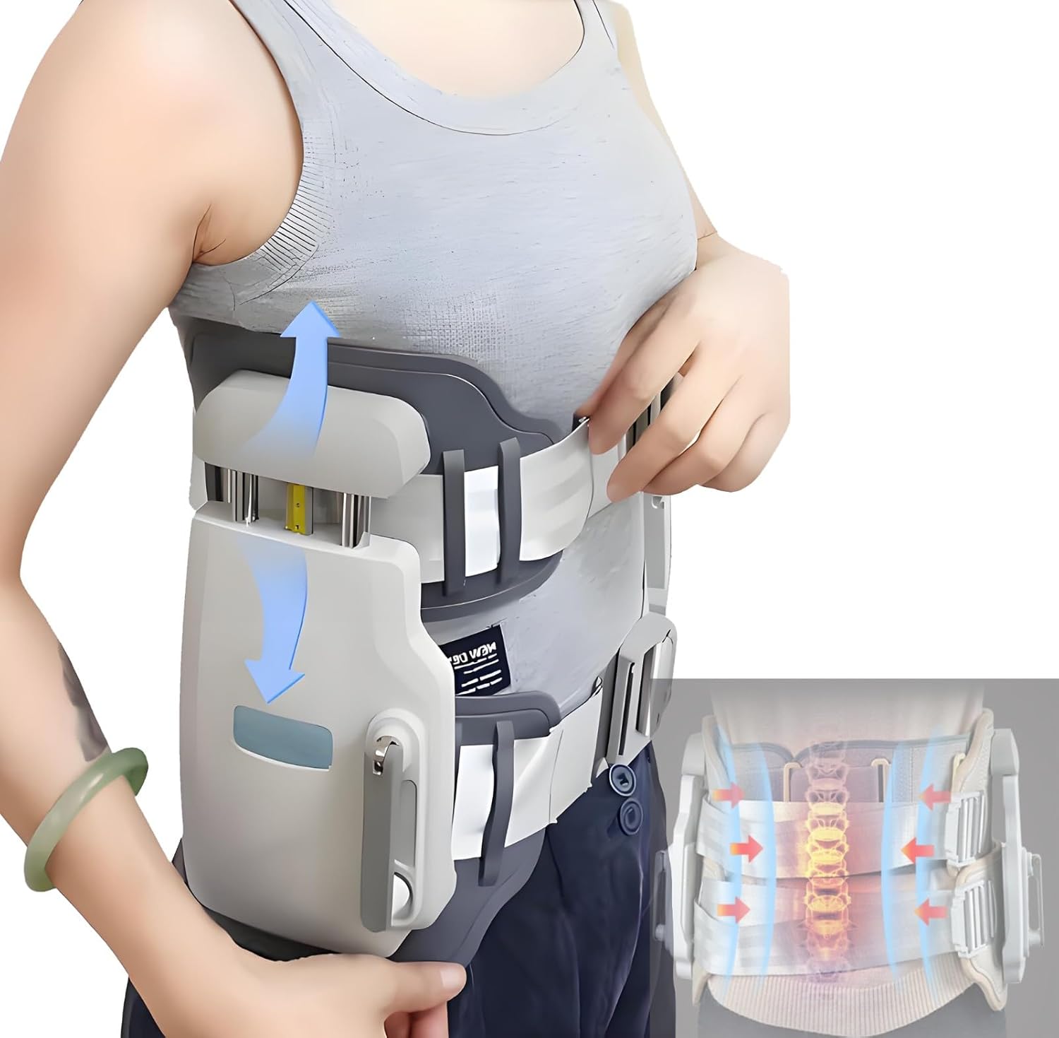 Professional Spinal Decompression Belt for Herniated Disc & Sciatica Relief - Home Use Lumbar Traction Device with Scoliosis Support, Doctor Recommended Back Stretcher (Portable Design)