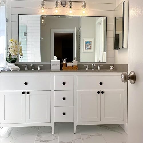 Miniatura 6 de OYX Paquete de 12 pomos de gabinete de color negro mate, pomos de cocina para cajones de tocador, tiradores de gabinete de zinc sólido, acabado