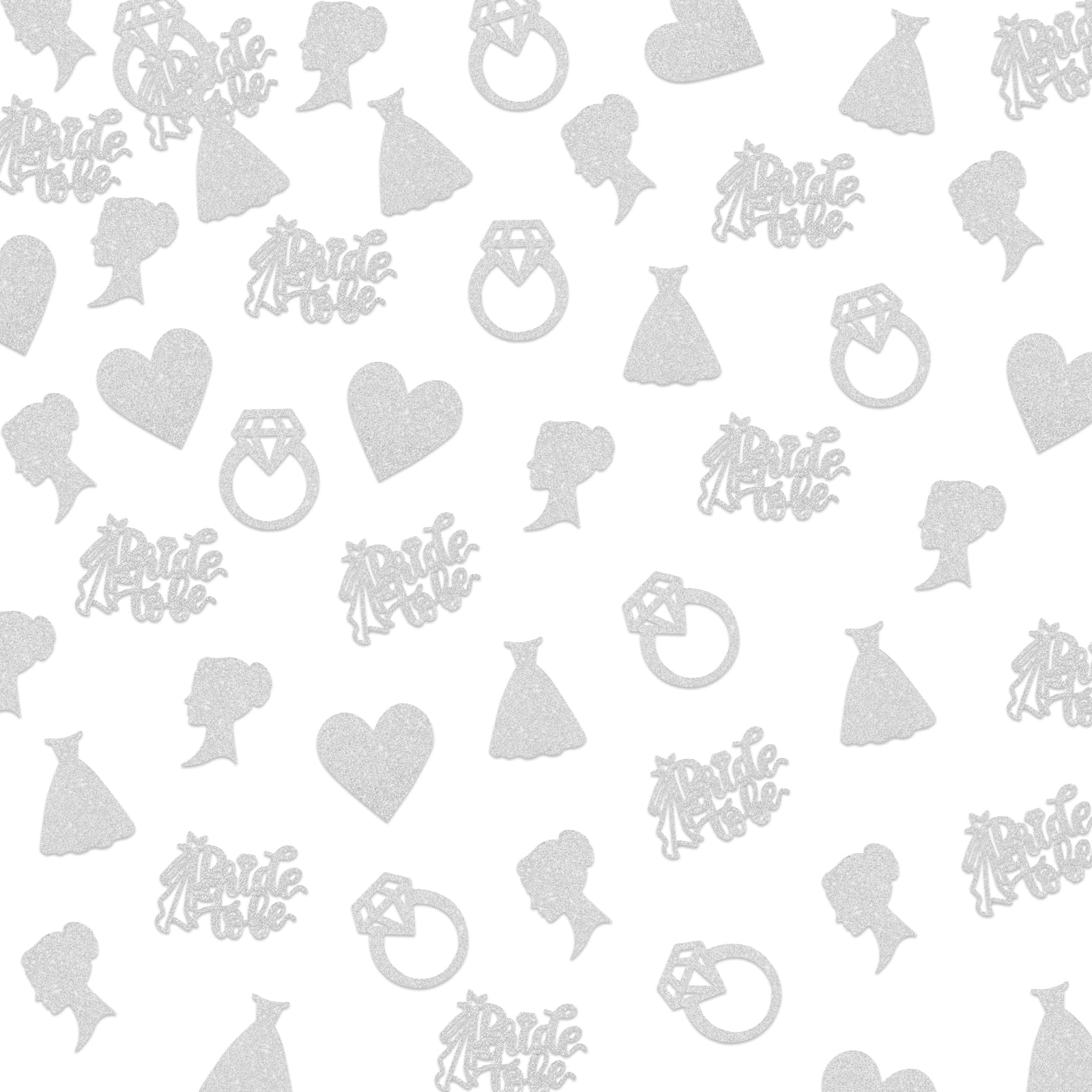 Photo 1 of 150 PCS Bridal Shower Party Decorations, Silver Glitter Bride to Be Confetti, Diamond Ring Table Scatter, Bridal Shower Engagement Wedding Party Decorations Supplies