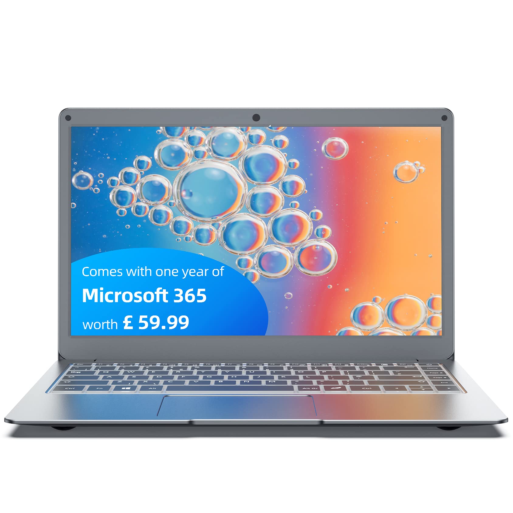 2021 Jumper Microsoft 365 Laptop 13.3 inch Full HD (4GB RAM 128GB eMMC, Windows 10 Laptops, Intel Celeron, Dual band WiFi, USB3.0×2) Includes 1 Year Microsoft 365 Subscription - Space Grey