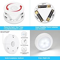 Vista 8 de Mlambert Paquete de 4 luces LED de noche con sensor de movimiento, inalámbricas alimentadas por batería, luces magnéticas adhesivas para armario