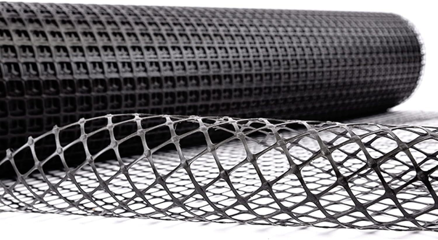 Durable Chicken Wire Fence Mesh Black Flexible Plastic Mesh Roll for Balcony Deck Garden Patio Pond Gate Attic(1x50m(3.3x164ft))