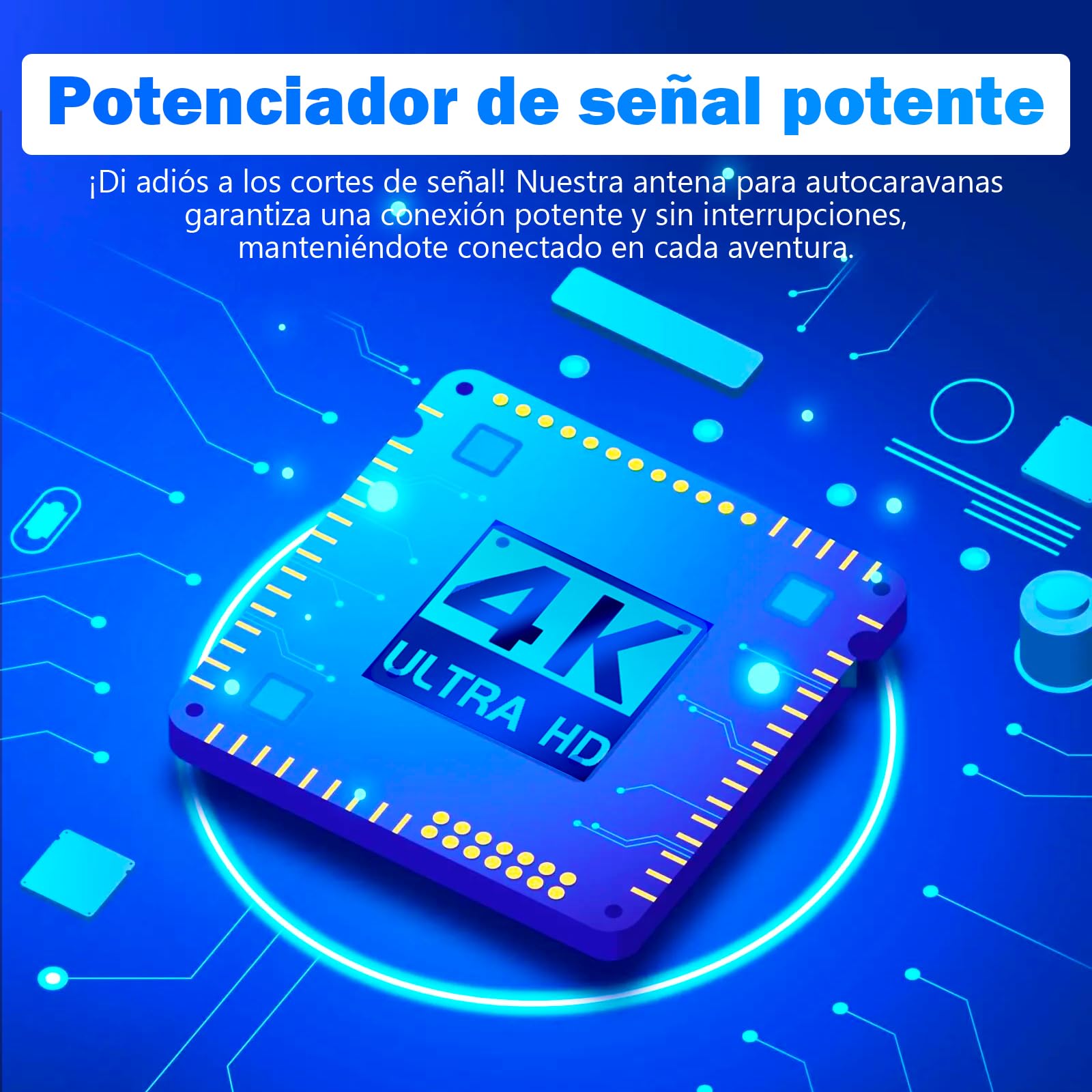 Antena TV Exterior para Smart TV – Antena TDT Digital HD 4K/1080P de Largo Alcance, Recepción Estable UHF/VHF, Compatible DVB-T2/DVB-T, Cable Coaxial 10 m, Resistente a la Intemperie