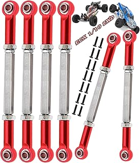 ARRCat Turnbuckles Camber Links Upgrades Parts for Ecx 1/10 2WD Ruckus Axe Brutus Circuit AMP MT AMP DB AMP Crush K&N Torment,6PCS Aluminum Adjustable Turnbuckles,Replace ECX1046,Red