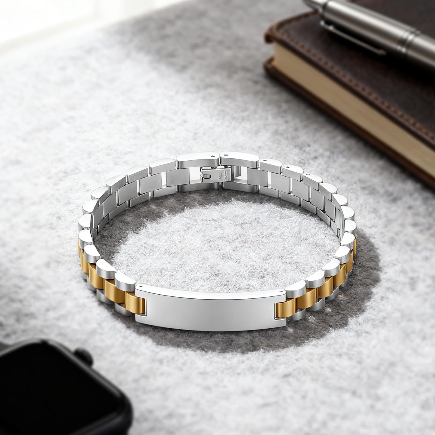 6 mm Stainless Steel Bracelet for Men and Women, Chain Watch Bracelet, Fashionable and Comfortable, Everyday Versatility, Black/Silver/Gold/Gold & Silver - Image 4