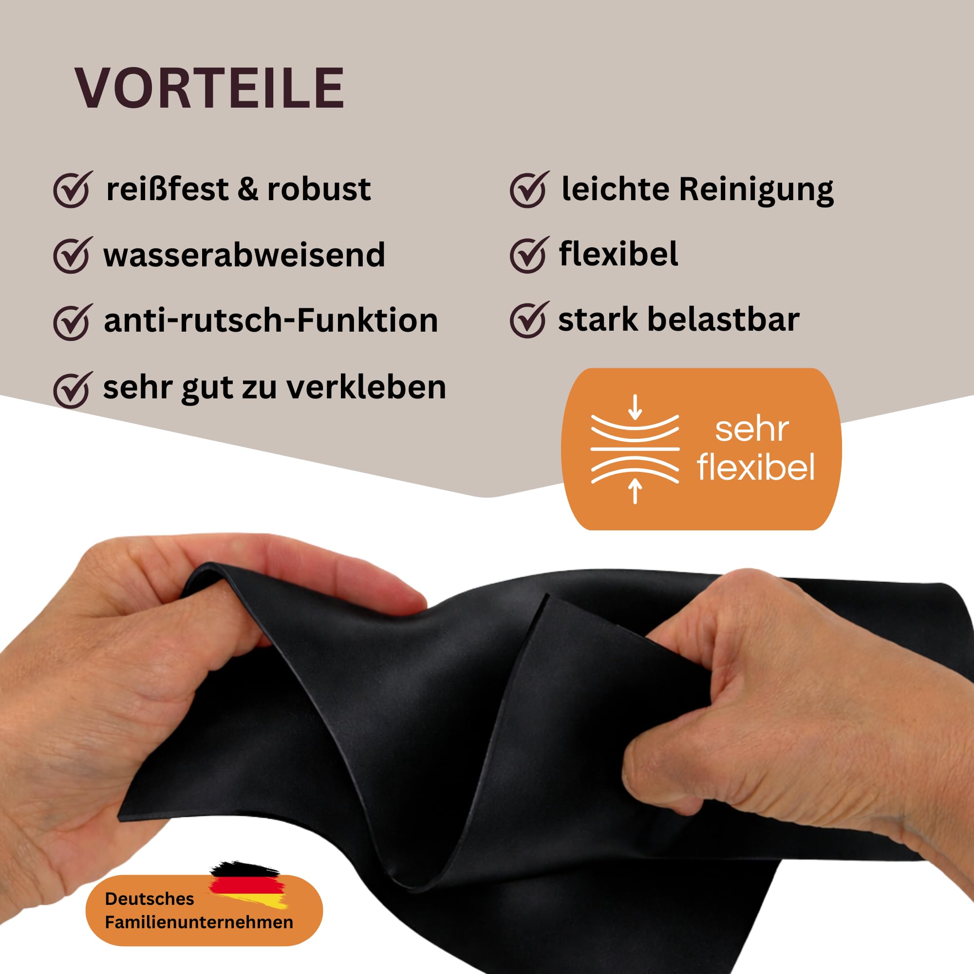 sarian Gummimatte 3mm stark - LÄNGE bis 10 Meter auswählbar - BREITE bis 1 Meter auswählbar - zuschneidbar, wasserdicht, flexibel - Gummileiste Meterware Gummiunterlage Gummidichtung