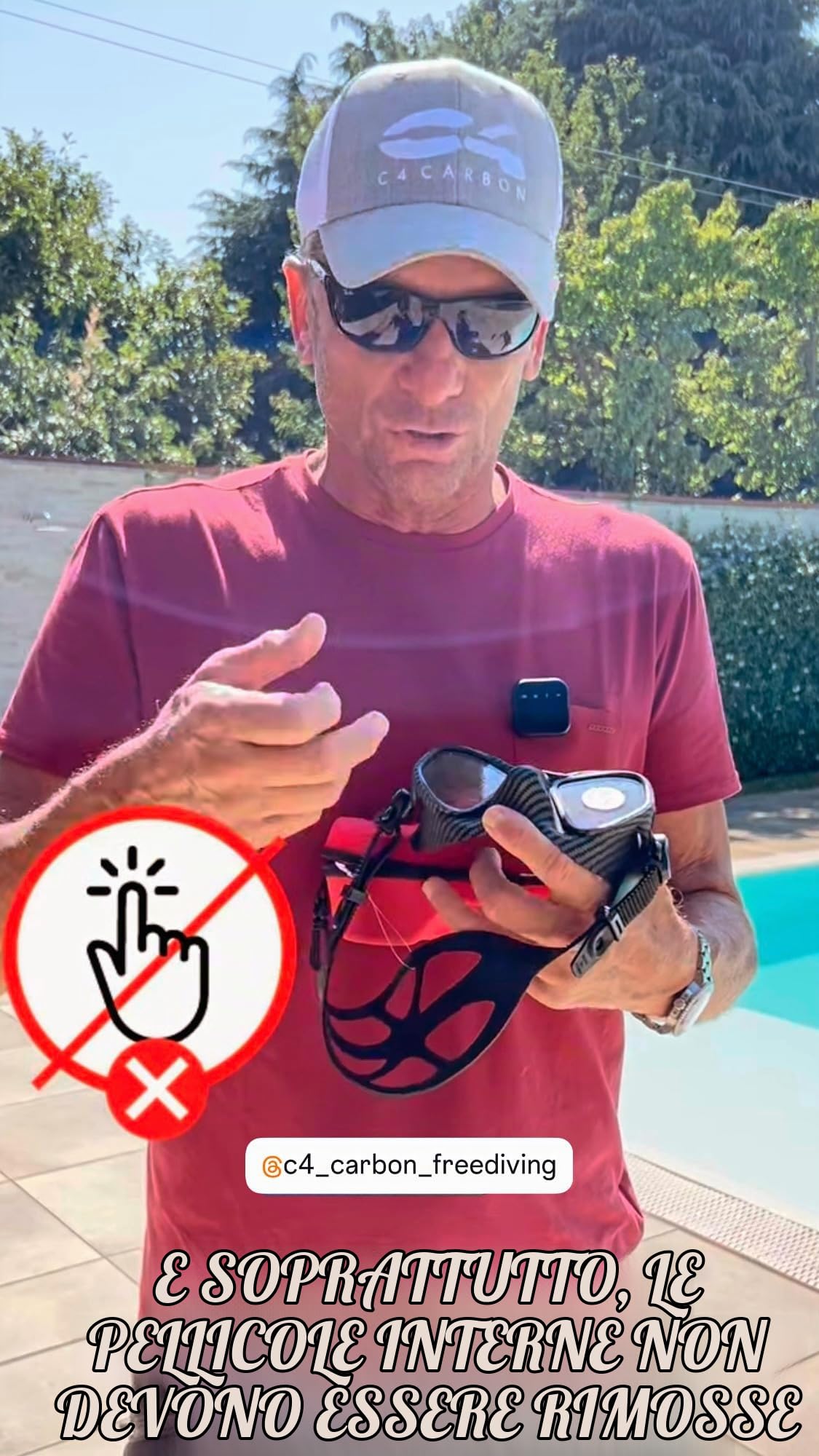 C4 Falcon Maschera Subacquea Professionale per Apnea e Pesca di profondità (FALCON NERA ANTIFOG)