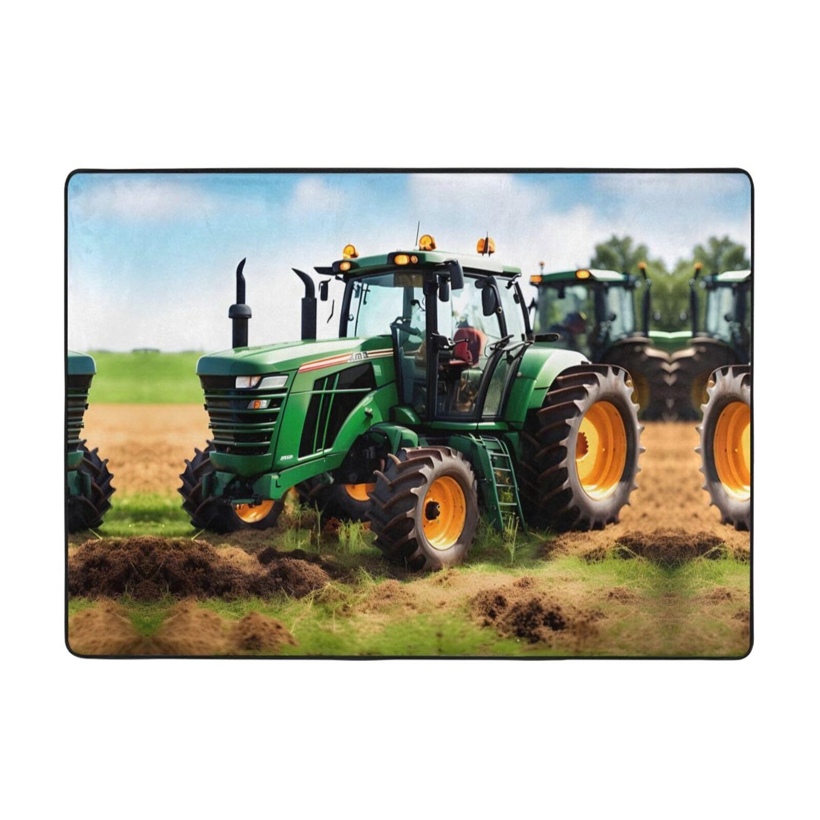 Tapis de luxe doux imprimé tracteur avec finitions premium durables