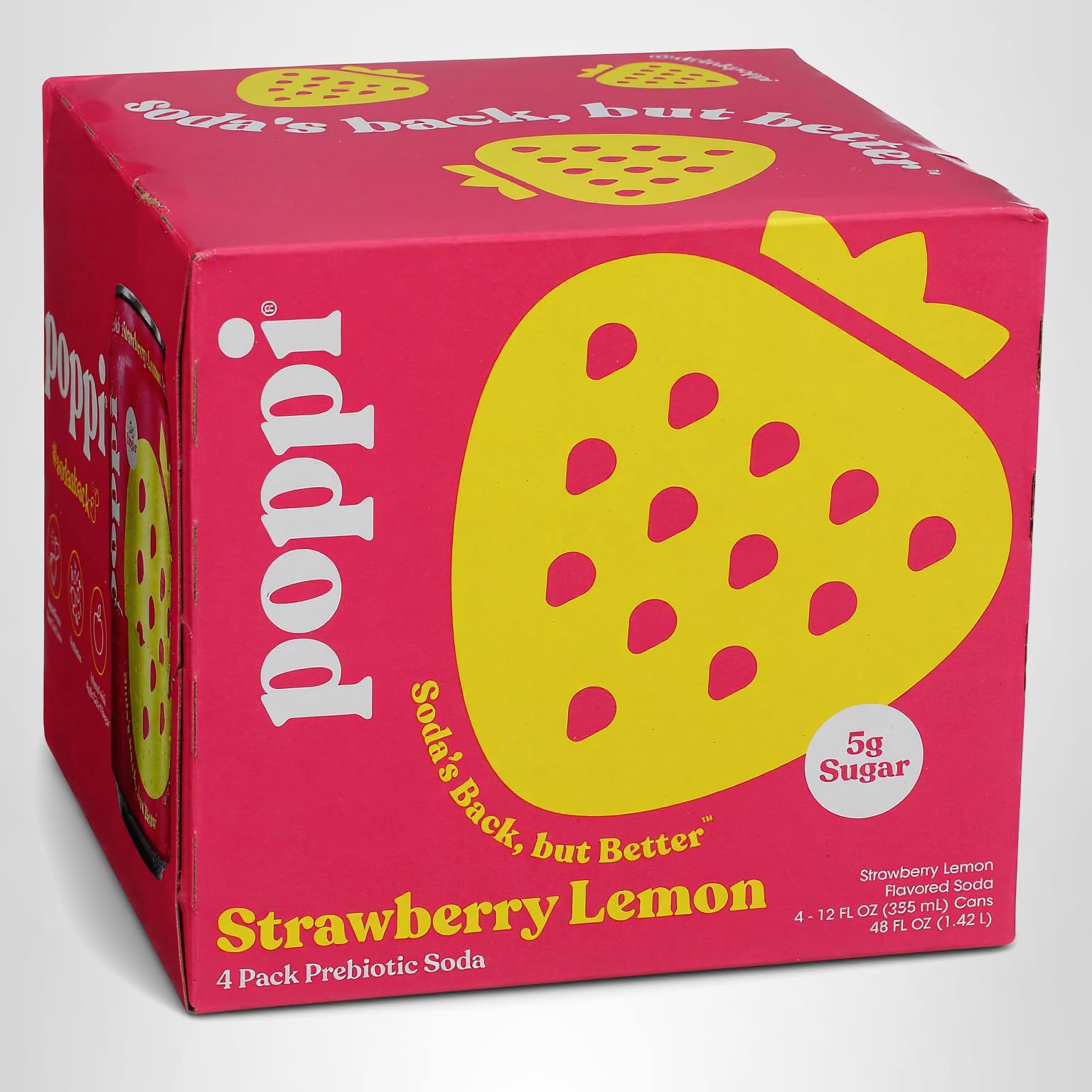 Amazon.com : Poppi Strawberry Lemon Prebiotic Soda 4 pack