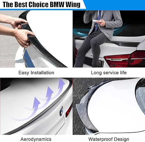 Miniatura 6 de Alerón trasero para BMW E92 335i 335i 335xi 335is 335i xDrive 328i 328i 328xi y E92 M3 2 puertas Coupe Highkick alerón de maletero (estilo negro
