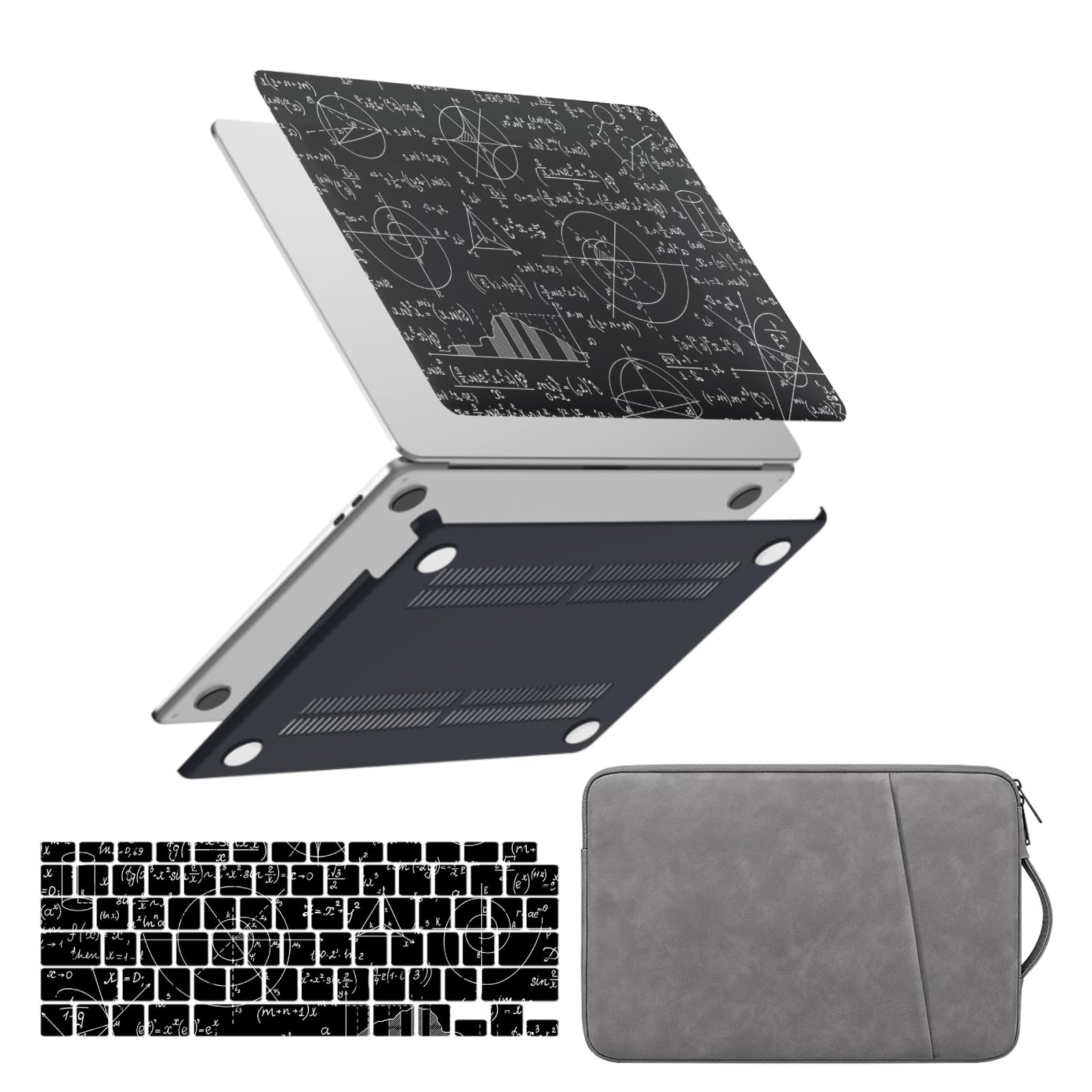 Funda MacBook Pro 15 con estampado de fórmulas matemáticas y tapa para teclado 8