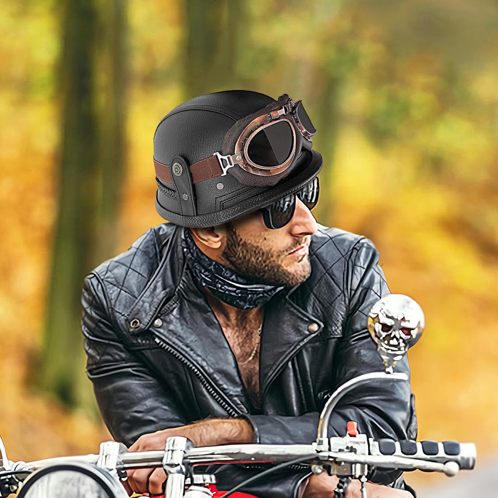 Casco Stile Tedesco - Casco Protettivo Per Scooter,Sicurezza Scooter Eleganti e Protezione Testa per Motociclo