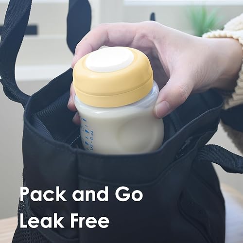 Miniatura 8 de Maymom Tapas de tornillo Aka tapas de viaje con disco de sellado regrabable compatible con botellas de boca ancha Avent, Maymom  tapa de repuesto