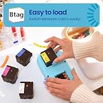 Brother PTN10 Label Maker and Brother BTAG 3M01 Tape (3 Pack) | Bundle includes Clear, White and Black Tapes