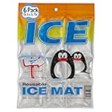 ICY-COOLS Penguin Purified Water Reusable Ice Packs for Coolers - 6 Pack (8.5 x 5.75) Long Lasting Flexible Ice Mat Freezer Packs for Lunch Boxes, Camping and Travel