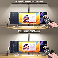 Vista 4 de LED Desk Lamp with Clamp, Architect Desk Lamp for Home Office with Remote, 24W Ultra-Bright Desk Light with Stepless Dimming and Stepless