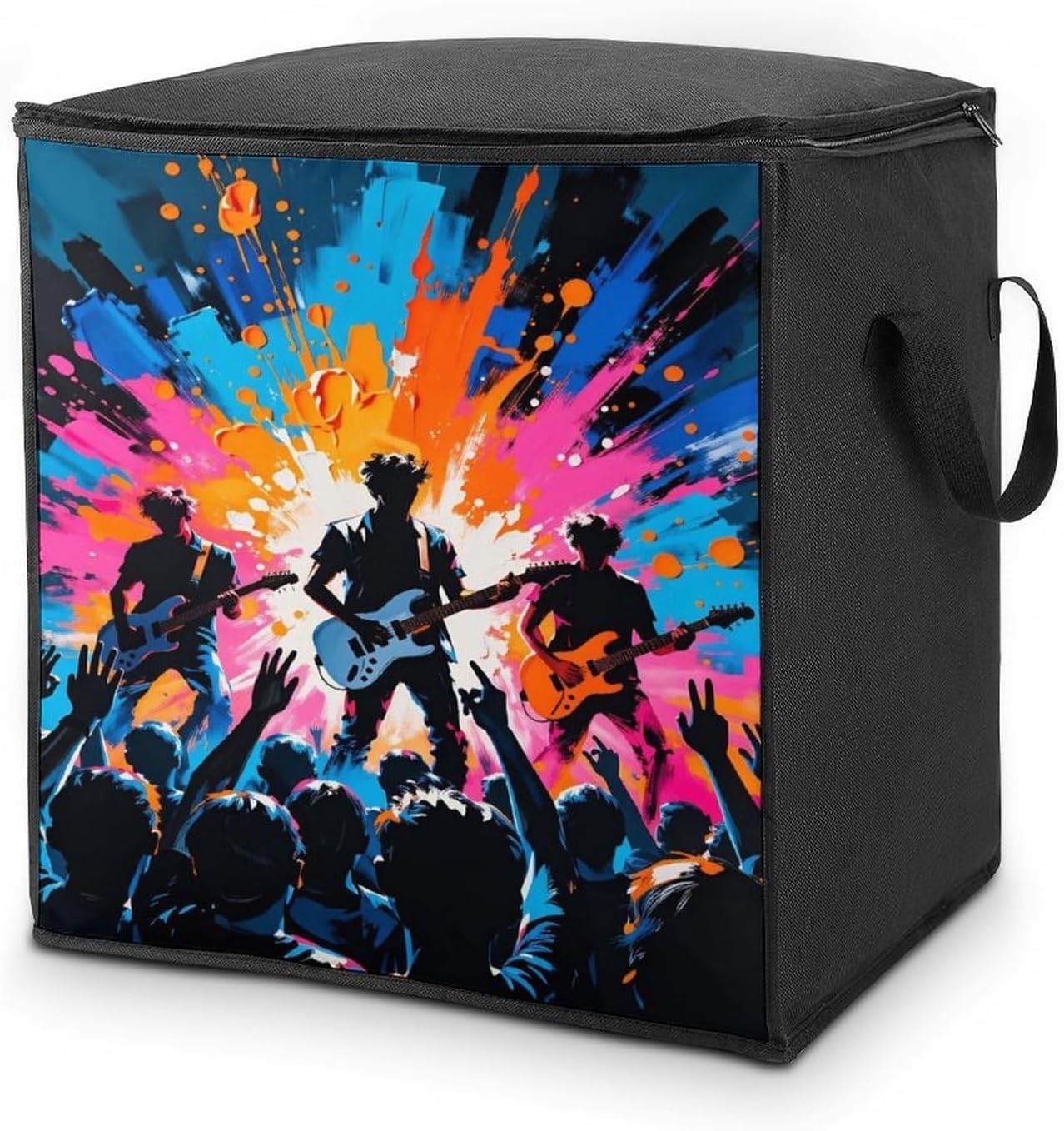 Vibrant Music Festival Paint Quilt Storage Bag 70L
