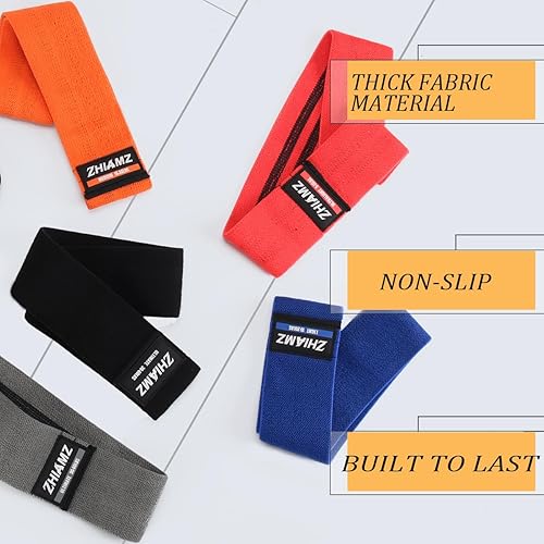 Miniatura 5 de Bandas de resistencia, bandas de entrenamiento de ejercicio para piernas y glúteos, tela 6 juegos de bandas elásticas para mujeres y hombres, bandas