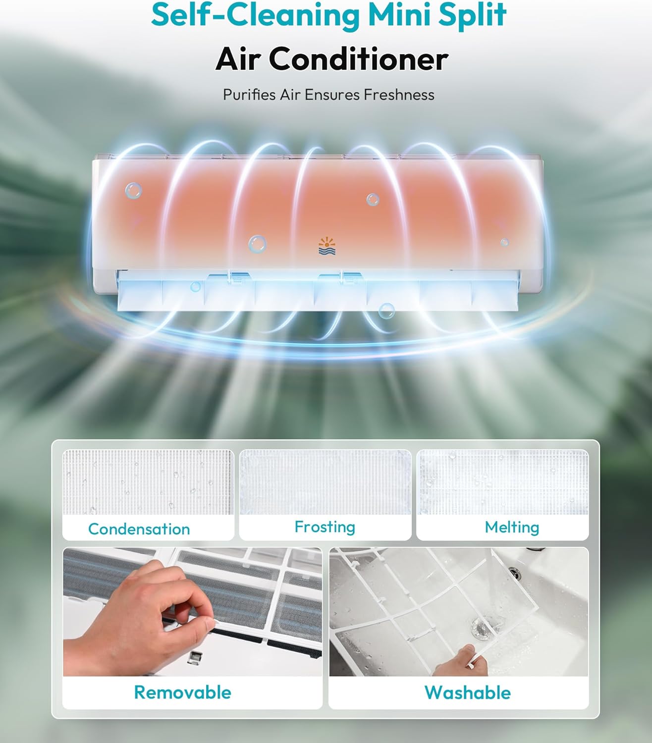 Rellytech Mini Split AC/Heating System - 11500 BTU Ductless Heat Pump Inverter Heating and Cooling, 17 SEER2 110V/115V Energy Efficient Air Conditioner Up to 550sq.ft, Pre-charged, Installation Kit