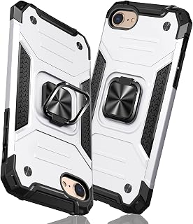 対応 iPhone SE3/SE2/8/7 用ケースリング 衝撃吸収 耐衝撃 TPU+PCバンパー 二重構造 米軍MIL規格 全面保護 | 滑り防止 車載ホルダー対応 擦り傷防止 軽量 薄型 4.7インチ 指紋防止 耐久 人気 携帯カバー 銀 MZ62-99