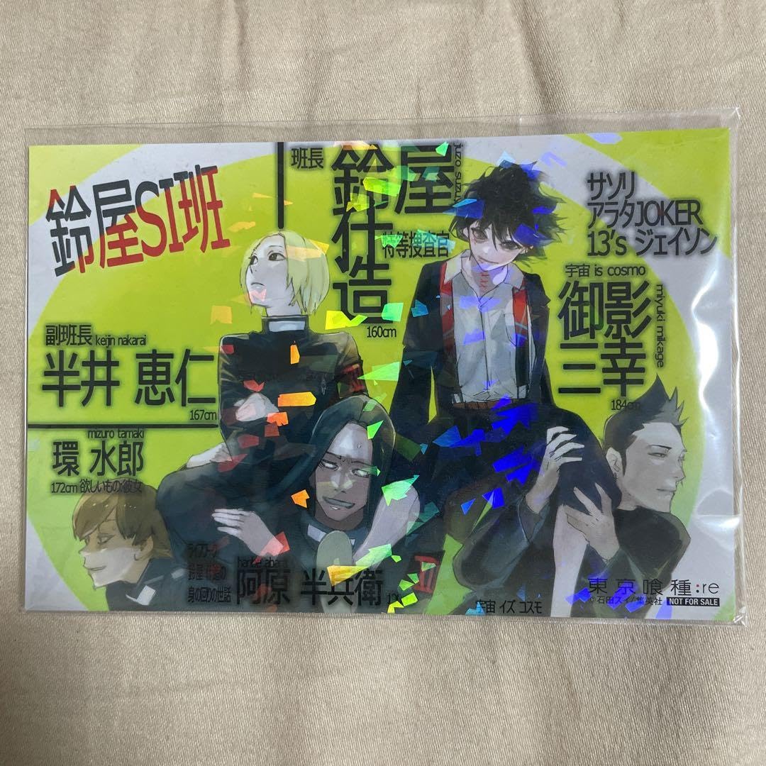 東京喰種 鈴屋什造 鈴屋班 ホログラム ポストカード 5点セット 東京喰種 鈴屋什造 鈴屋班 ホログラム ポストカード 5点セット