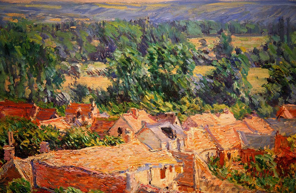 Cuadro de Giverny de Claude Monet enmarcado en marrón mate mediano