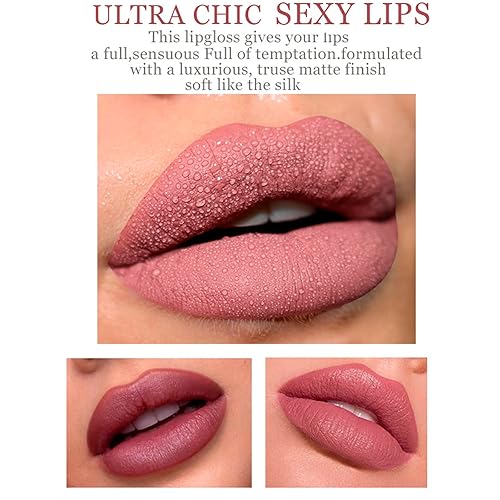 Miniatura 4 de Juego de 6 lápices labiales líquidos mate eternos, de larga duración, impermeable, mate, kit de brillo labial nude de alta pigmentación, regalo de