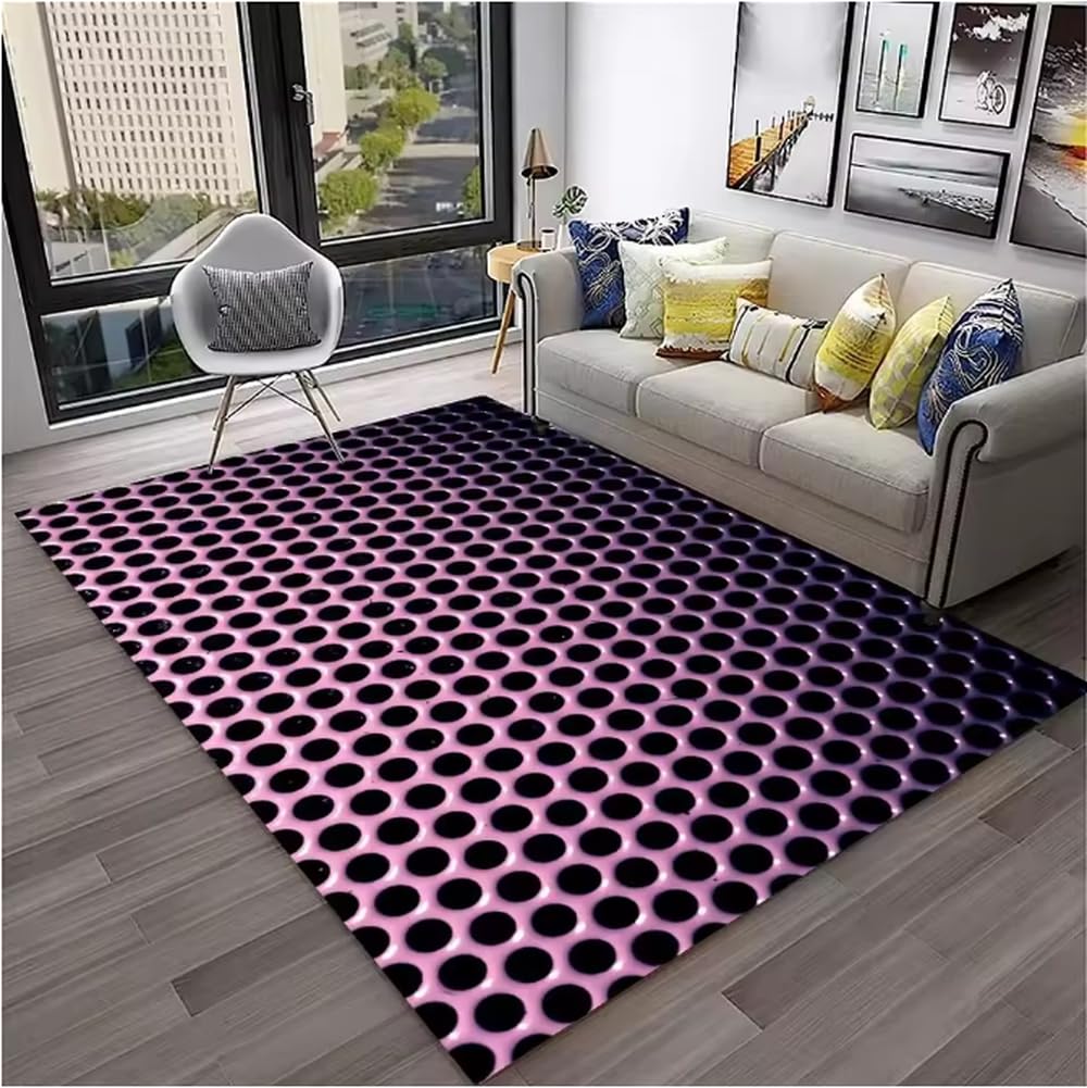 Tapis géométrique de salon haute densité pour canapé et table basse