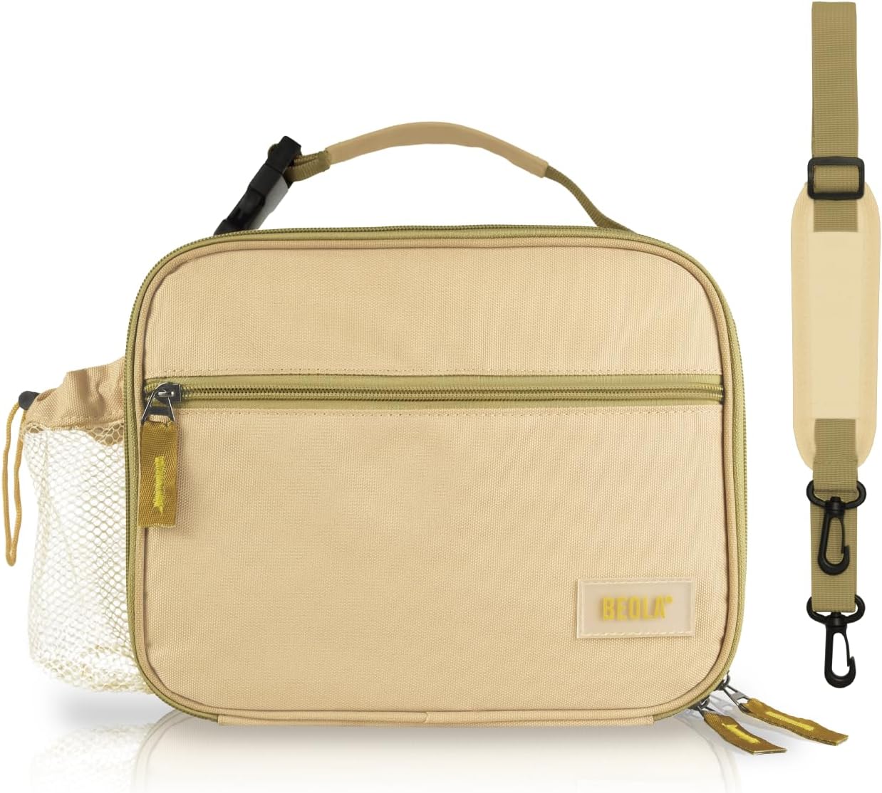 Lunch Bag Insulated Lunch Box Carrier, Reusable School supplies Bag for Kids, Adults, Girls, Boys, Women, Men, One Compartment, Leakproof Bento Bag (Mustard Yellow)