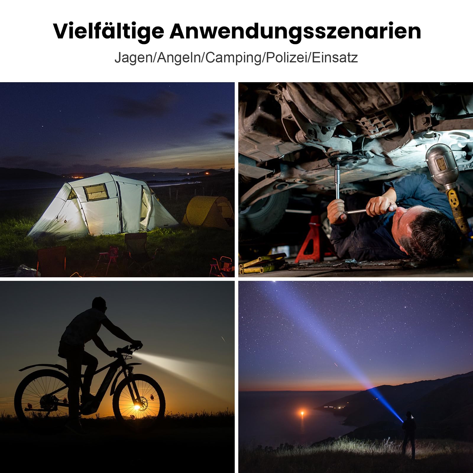 Sofirn SP35T Taktische Taschenlampe mit Taschenlampenholster, 3800 Lumen mit Doppelschalter, 8 Lichtmodi, Led Taschenlampe, IPX8, USB-C, Taschenlampe Aufladbar für Jagen, Camping, Laufen und Angeln