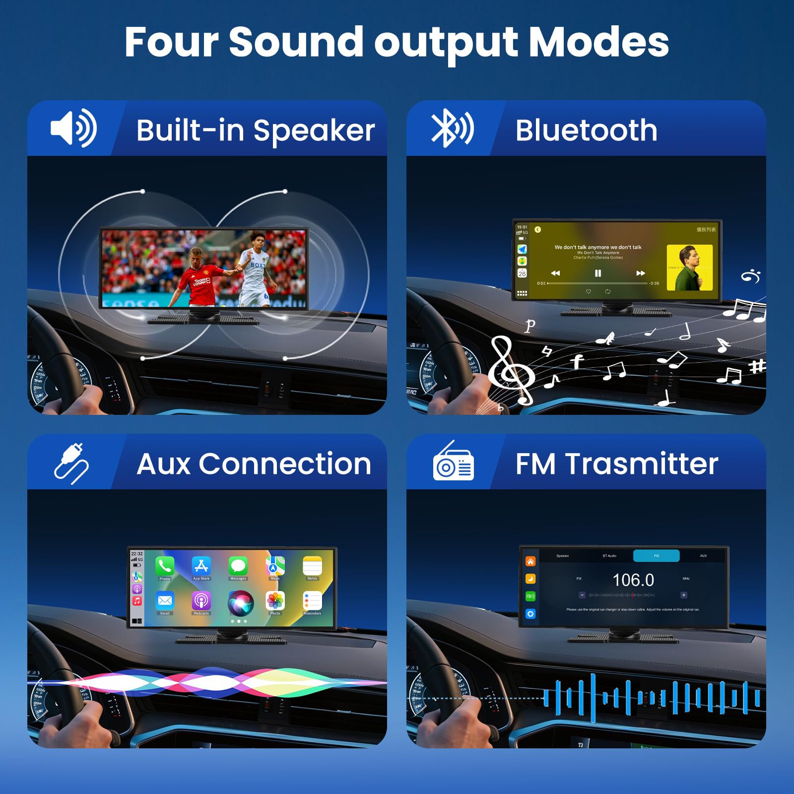 11,5 Zoll Carplay Display Android Auto mit Navigation 4K Dashcam Rückfahrkamera Bluetooth IPS Touchscreen