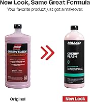 Vista 3 de Malco Cherry Flash - Cera de pasta líquida para autos – Protege y dale brillo a tu vehículo/La forma más fácil de encerar manualmente tu auto/Brillo
