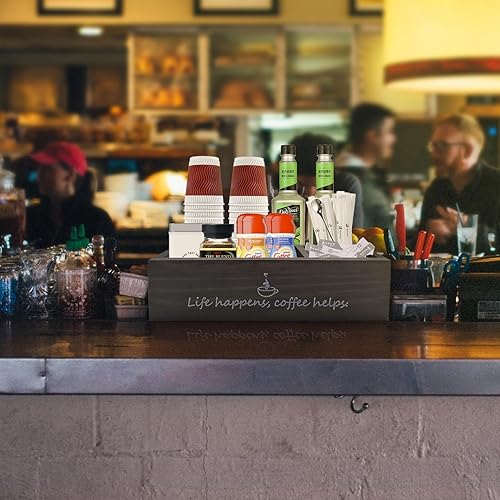 Miniatura 7 de Organizador para tazas de café K, accesorios de decoración de cafetería, organizador de cápsulas de café con asas para encimera de cocina de granja,